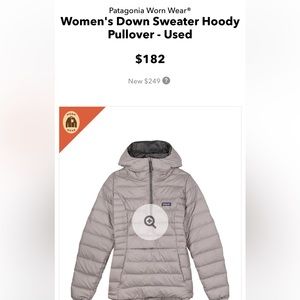Patagonia- women’s down sweater hoody pullover- size M